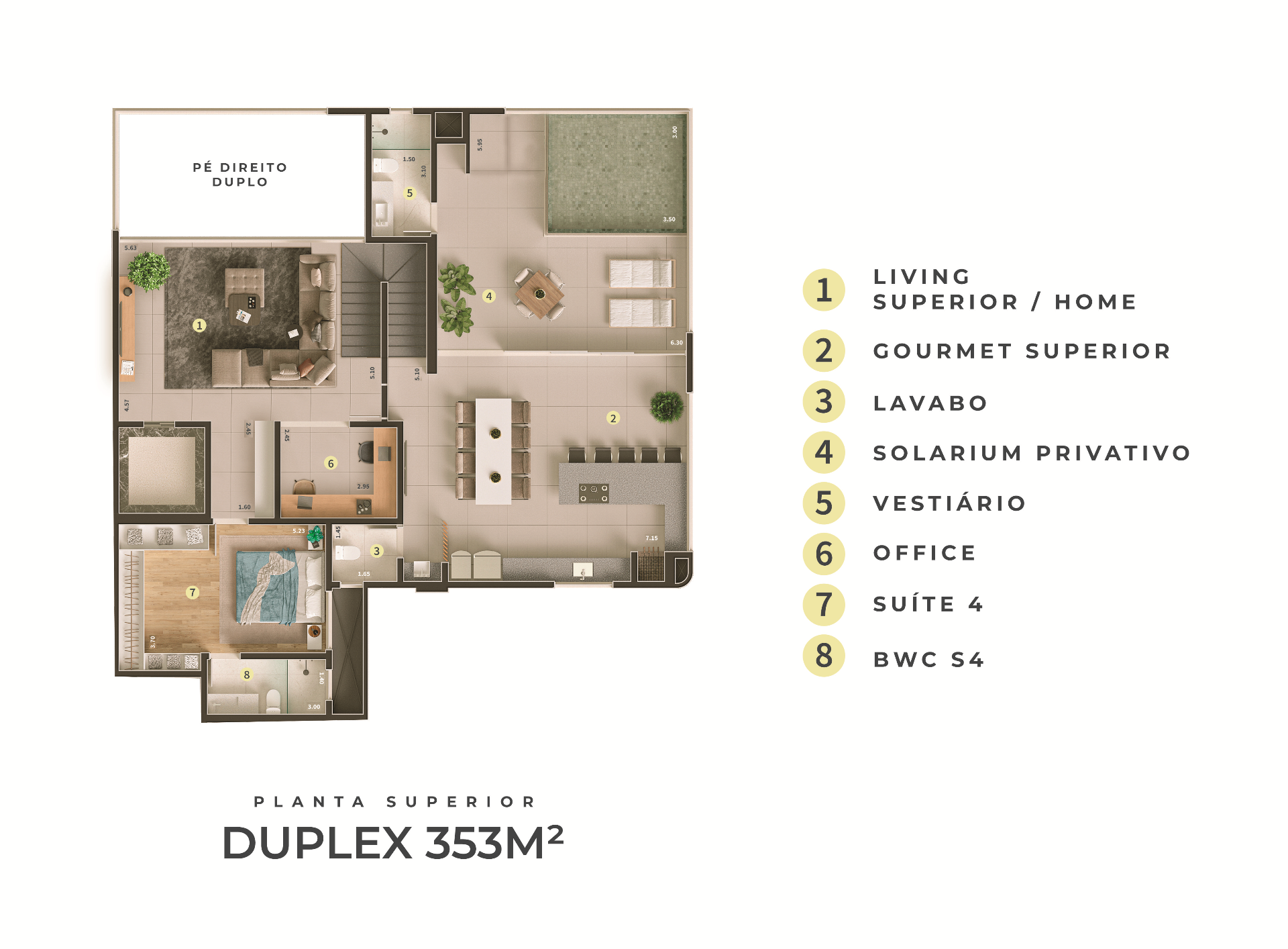 Duplex 353m² — Superior · B